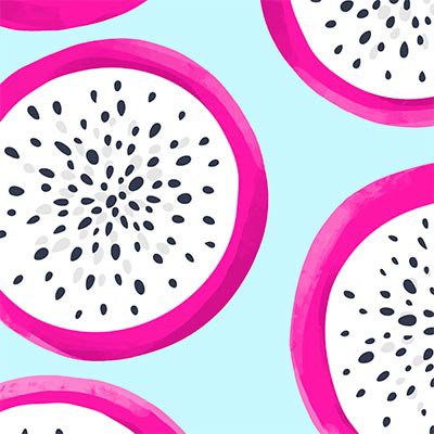 Dragonfruit on blue